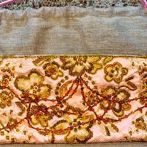 VALENTINO RED embellished satin evening bag with adorable dust bag 💎